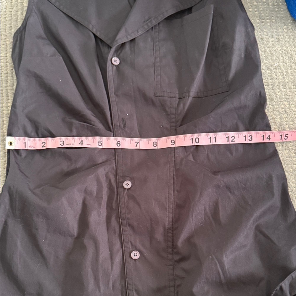 Sleeveless Derek Lam Black Button-Front A-Line Dress - Picture 6 of 7